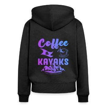 Coffee And Kayaks Kayaking Rowing Rower Canoe Padd - Frauen Premium Bio Zip Hoodie - Schwarz - Hinten - Julia (174cm)
