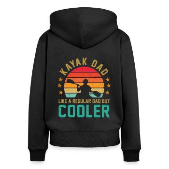 Kayak Dad Like A Regular Dad But Cooler Kayaking C - Frauen Premium Bio Zip Hoodie - Schwarz - Hinten - Julia (174cm)