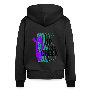 Up The Creek Kayaking Canoe Rower Paddle Rowing Ka - Frauen Premium Bio Zip Hoodie - Schwarz - Hinten - Julia (174cm)