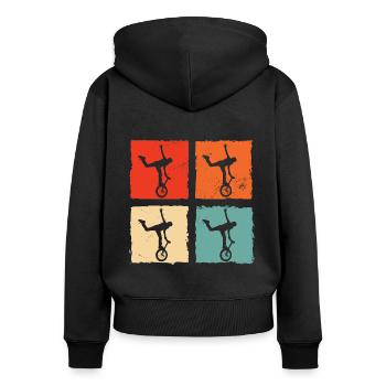 Retro Graphic Gymnast Gymnastics Acrobat Acrobatic - Frauen Premium Bio Zip Hoodie - Schwarz - Hinten - Julia (174cm)