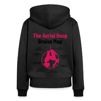 The Aerial Hoop Bruise Map Acrobatics Gymnastics S - Frauen Premium Bio Zip Hoodie - Schwarz - Hinten - Julia (174cm)