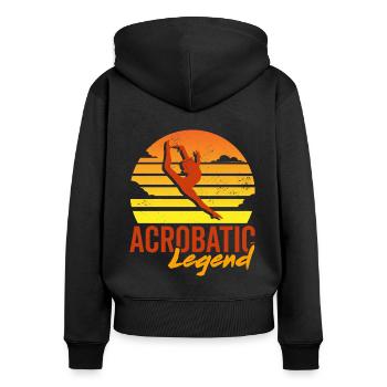 Retro Graphic Gymnast Gymnastics Acrobat Acrobatic - Frauen Premium Bio Zip Hoodie - Schwarz - Hinten - Julia (174cm)