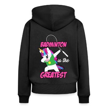 Badminton Is The Greatest Badminton Player Shuttle - Frauen Premium Bio Zip Hoodie - Schwarz - Hinten - Julia (174cm)