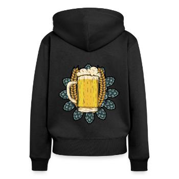 Retro Graphic Homebrewing Winemaking Brewery Craft - Frauen Premium Bio Zip Hoodie - Schwarz - Hinten - Julia (174cm)