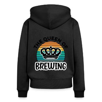The Queen Of Brewing Homebrewing Brewery Craftbeer - Frauen Premium Bio Zip Hoodie - Schwarz - Hinten - Julia (174cm)
