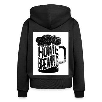 Retro Graphic Homebrewing Winemaking Brewery Craft - Frauen Premium Bio Zip Hoodie - Schwarz - Hinten - Julia (174cm)