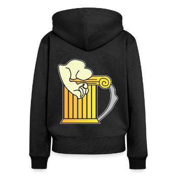 Retro Graphic Homebrewing Winemaking Brewery Craft - Frauen Premium Bio Zip Hoodie - Schwarz - Hinten - Julia (174cm)