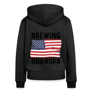 Grandpa Graphic Homebrewing Winemaking Brewery Cra - Frauen Premium Bio Zip Hoodie - Schwarz - Hinten - Julia (174cm)
