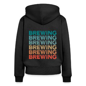 Retro Graphic Homebrewing Winemaking Brewery Craft - Frauen Premium Bio Zip Hoodie - Schwarz - Hinten - Julia (174cm)