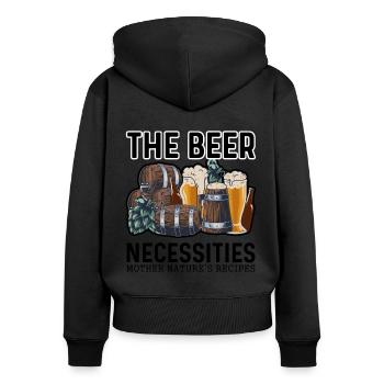 The Beer Necessities Mother Natures Recipes Homebr - Frauen Premium Bio Zip Hoodie - Schwarz - Hinten - Julia (174cm)