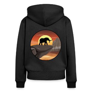 Retro Graphic Animal Keeper Zoo Keeper Animal Love - Frauen Premium Bio Zip Hoodie - Schwarz - Hinten - Julia (174cm)