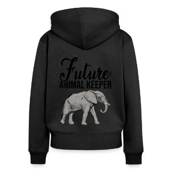 Future Animal Keeper Animal Lover Zoo Keeper Zoolo - Frauen Premium Bio Zip Hoodie - Schwarz - Hinten - Julia (174cm)