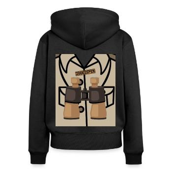 Costume Graphic Animal Keeper Zoo Keeper Animal Lo - Frauen Premium Bio Zip Hoodie - Schwarz - Hinten - Julia (174cm)