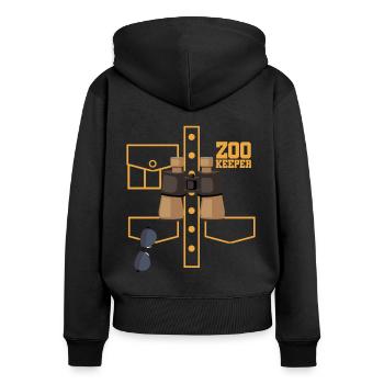 Costume Graphic Animal Keeper Zoo Keeper Animal Lo - Frauen Premium Bio Zip Hoodie - Schwarz - Hinten - Julia (174cm)