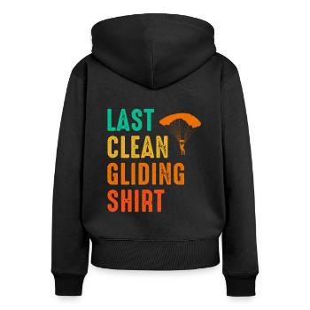 Last Clean Gliding Shirt Paraglider Paragliding Sk - Frauen Premium Bio Zip Hoodie - Schwarz - Hinten - Julia (174cm)