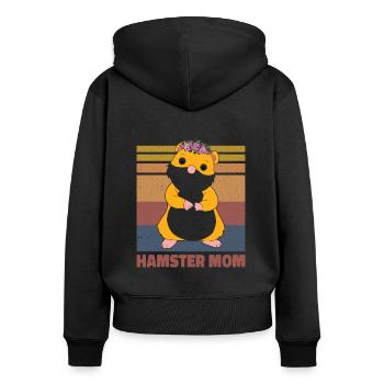 Hamster Mom Animal Lover Pet Owner Rodents Hamster - Frauen Premium Bio Zip Hoodie - Schwarz - Hinten - Julia (174cm)