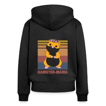 Hamster Mama Animal Lover Pet Owner Rodents Hamste - Frauen Premium Bio Zip Hoodie - Schwarz - Hinten - Julia (174cm)