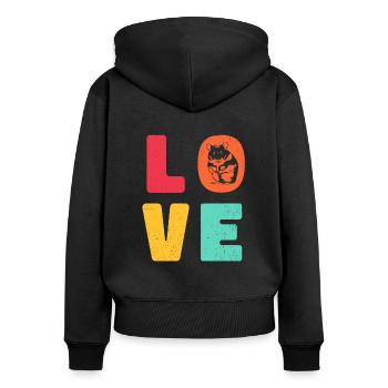 Love Graphic Hamster Pet Owner Animal Lover Rodent - Frauen Premium Bio Zip Hoodie - Schwarz - Hinten - Julia (174cm)