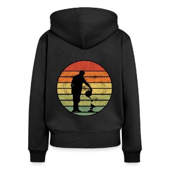 Retro Graphic Gardener Horticulturist Gardening La - Frauen Premium Bio Zip Hoodie - Schwarz - Hinten - Julia (174cm)
