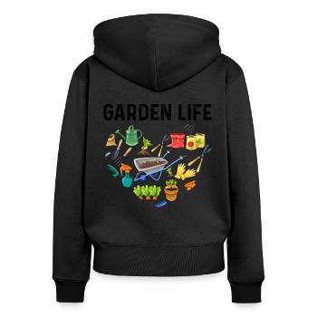 Garden Life Gardener Horticulturist Gardening Land - Frauen Premium Bio Zip Hoodie - Schwarz - Hinten - Julia (174cm)