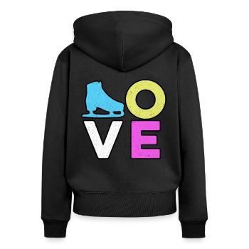 Love Graphic Ice Skating Figure Skater Ice Skater - Frauen Premium Bio Zip Hoodie - Schwarz - Hinten - Julia (174cm)