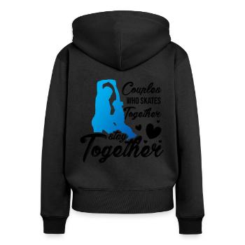 Couples Who Skate Together Stay Together Ice Skati - Frauen Premium Bio Zip Hoodie - Schwarz - Hinten - Julia (174cm)