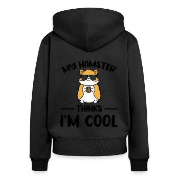 My Hamster Thinks I'm Cool Hamster Lover Pet Owner - Frauen Premium Bio Zip Hoodie - Schwarz - Hinten - Julia (174cm)