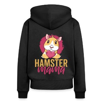 Hamster Mama Animal Lover Pet Owner Rodents Hamste - Frauen Premium Bio Zip Hoodie - Schwarz - Hinten - Julia (174cm)