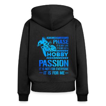 It's Not Just A Phase It's A Life Hobby Dirt Biker - Frauen Premium Bio Zip Hoodie - Schwarz - Hinten - Julia (174cm)