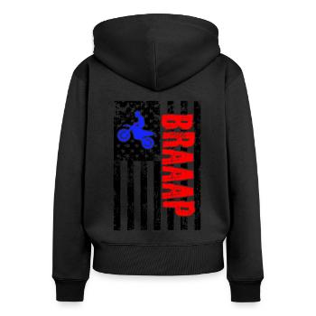 Braaap Graphic Dirt Biker Motorcycle Enduro Motocr - Frauen Premium Bio Zip Hoodie - Schwarz - Hinten - Julia (174cm)