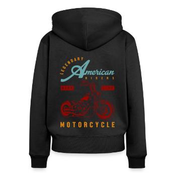 Legendary American Riders Ride Live Motorcycle Rid - Frauen Premium Bio Zip Hoodie - Schwarz - Hinten - Julia (174cm)