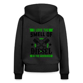 I Love The Smell Of Diesel In The Morning Car Love - Women's Premium Organic Zip Hoodie - black - Back - Julia (174cm)