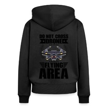 Do Not Cross Drone Flying Area Drone Pilot Quadcop - Women's Premium Organic Zip Hoodie - black - Back - Julia (174cm)