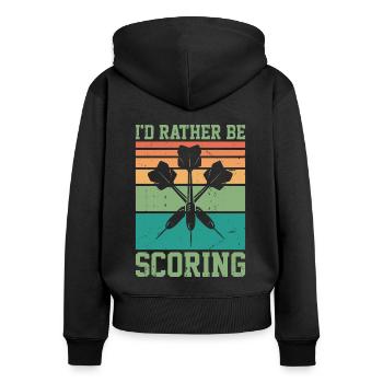 I'd Rather Be Scoring Dart Player Darts Dartboard - Women's Premium Organic Zip Hoodie - black - Back - Julia (174cm)