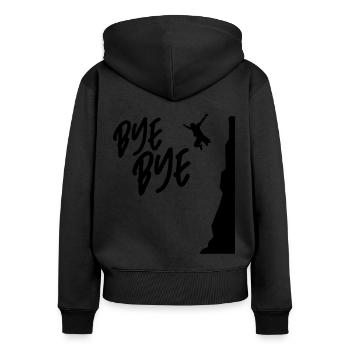 Bye Bye Cliff Diver Cliff Diving Tombstoning Cliff - Women's Premium Organic Zip Hoodie - black - Back - Julia (174cm)