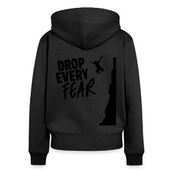 Drop Every Fear Cliff Diving Cliff Jumper Cliff Ju - Women's Premium Organic Zip Hoodie - black - Back - Julia (174cm)