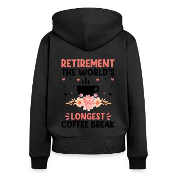 Grand-mère retraitée Pension de retraite Grand-mère Reti - Sweat à capuche zippé Premium bio Femme - noir - Dos - Julia (174cm)