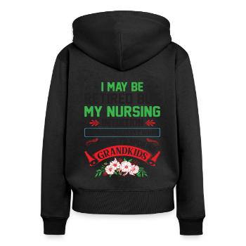 Pensionierte Oma Rentner Rentner Krankenschwester Krankenschwester Re - Frauen Premium Bio Zip Hoodie - Schwarz - Hinten - Julia (174cm)