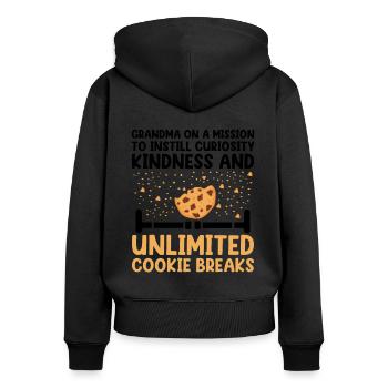 Retired Grandma Pensioner Pension Teacher Teach Re - Women's Premium Organic Zip Hoodie - black - Back - Julia (174cm)