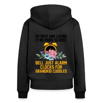 Retired Grandma Pensioner Pension Teacher Teach Re - Women's Premium Organic Zip Hoodie - black - Back - Julia (174cm)