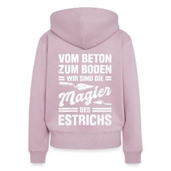 Estrich Legen Für Estrichleger Estrichbauer Handwe - Frauen Premium Bio Zip Hoodie - Altrosa - Hinten - Julia (174cm)