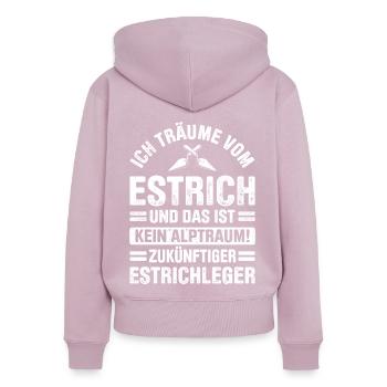 Estrich Legen Für Estrichleger Estrichbauer Handwe - Frauen Premium Bio Zip Hoodie - Altrosa - Hinten - Julia (174cm)