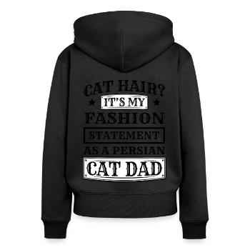 Chat persan Chat Amoureux Propriétaire de chat Persan Longhair C - Sweat à capuche zippé Premium bio Femme - noir - Dos - Julia (174cm)