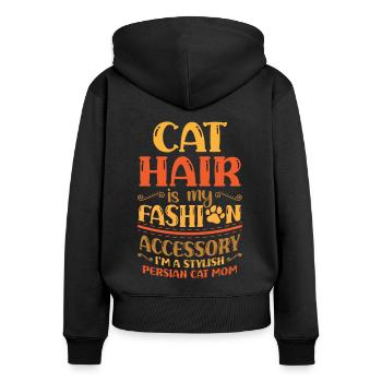 Perserkatze Katzenliebhaber Katzenbesitzer Perserlanghaar C - Frauen Premium Bio Zip Hoodie - Schwarz - Hinten - Julia (174cm)