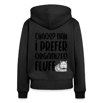 Perserkatze Katzenliebhaber Katzenbesitzer Perserlanghaar C - Frauen Premium Bio Zip Hoodie - Schwarz - Hinten - Julia (174cm)