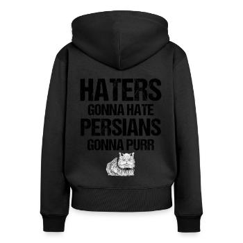 Persian Cat Cat Lover Cat Owner Persian Longhair C - Women's Premium Organic Zip Hoodie - black - Back - Julia (174cm)