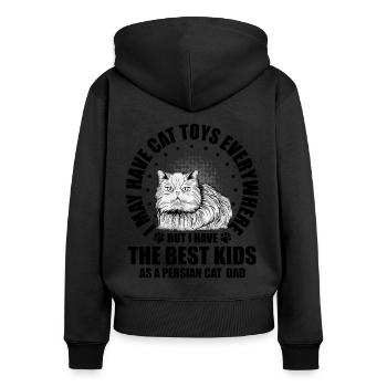 Chat persan Chat Amoureux Propriétaire de chat Persan Longhair C - Sweat à capuche zippé Premium bio Femme - noir - Dos - Julia (174cm)