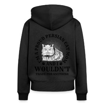 Chat persan Chat Amoureux Propriétaire de chat Persan Longhair C - Sweat à capuche zippé Premium bio Femme - noir - Dos - Julia (174cm)