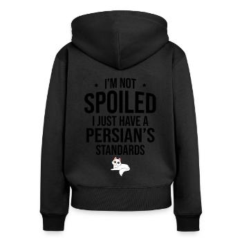 Chat persan Chat Amoureux Propriétaire de chat Persan Longhair C - Sweat à capuche zippé Premium bio Femme - noir - Dos - Julia (174cm)