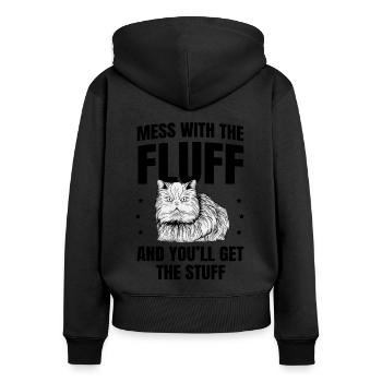 Perserkatze Katzenliebhaber Katzenbesitzer Perserlanghaar C - Frauen Premium Bio Zip Hoodie - Schwarz - Hinten - Julia (174cm)